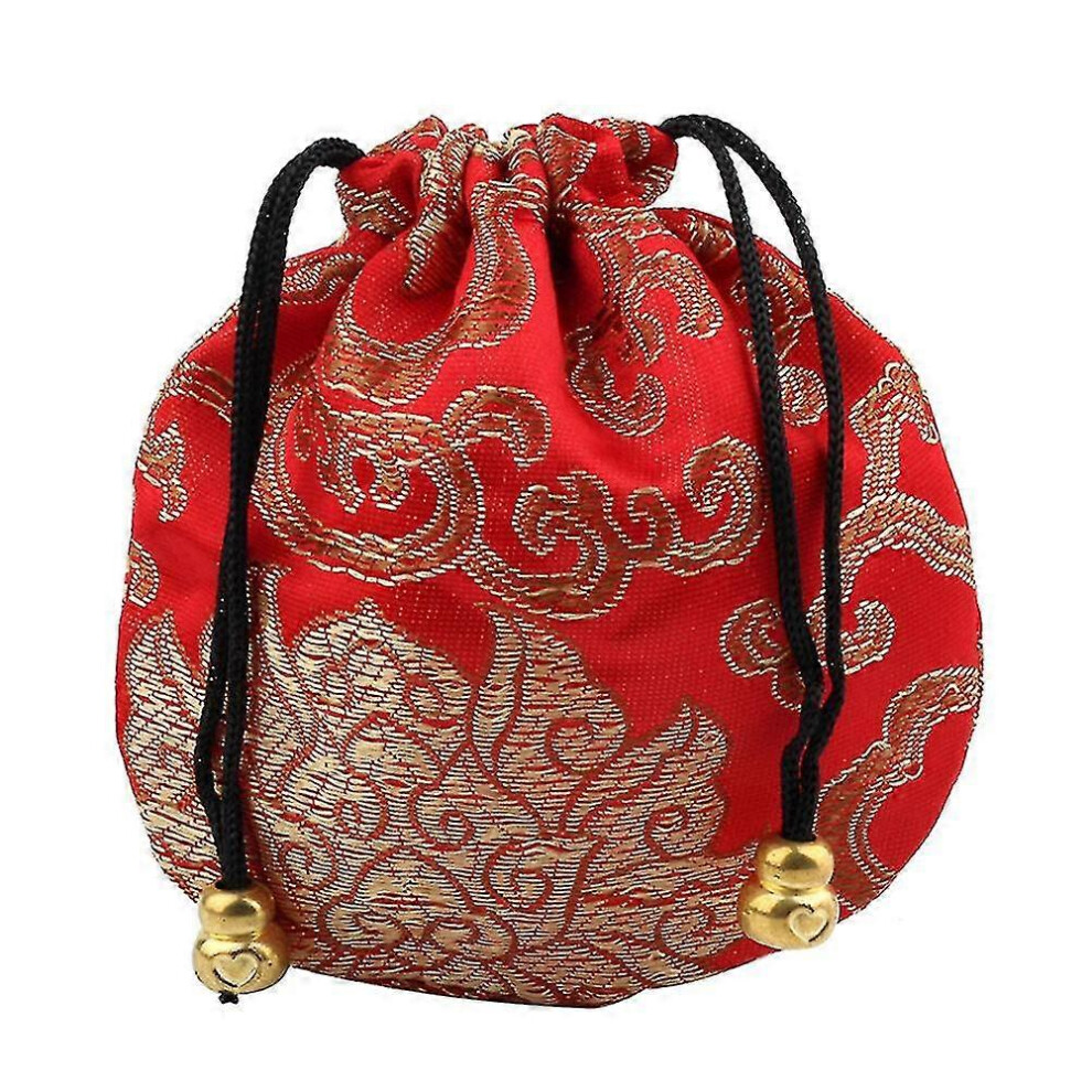 (4) Embroidery Cloud Pattern Sachet Lucky Bag Beads Drawstring Jewelry Storage Pouch kaesi