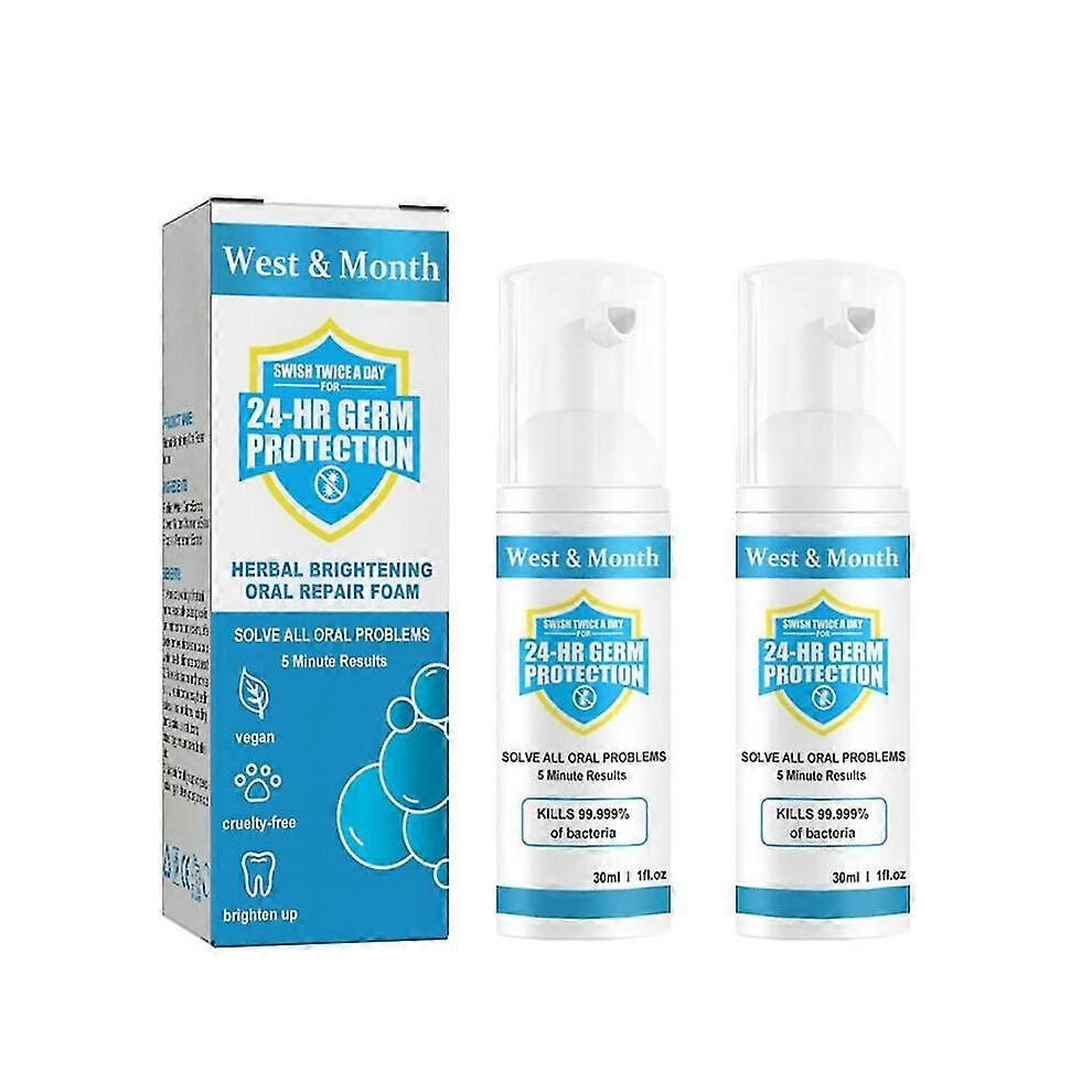 (2pcs) Teeth Whitening Mousse Toothpaste Dental Care Remove Plaque Tooth Stain Gingival Repair Caries Prevention Oral Cleaning 30ml