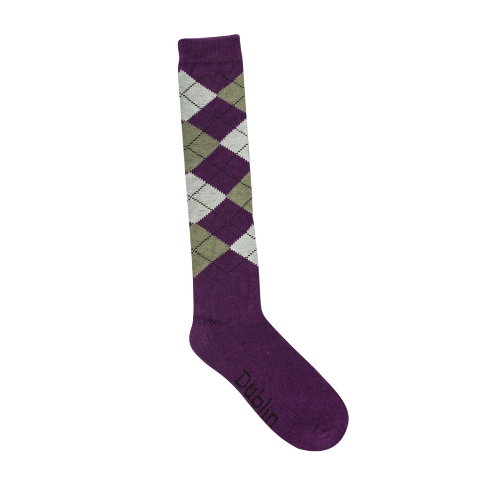 (One Size, Purple/Ash) Dublin Unisex Argyle Socks