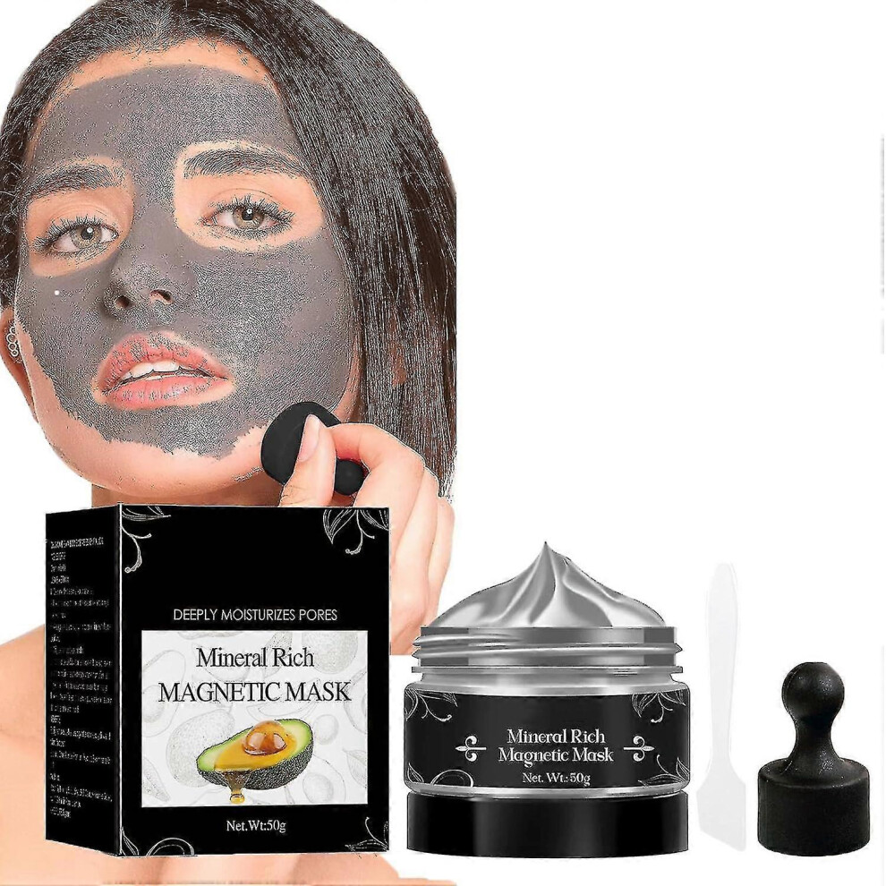 (1Pcs) Mineral Rich Magnetic Mask, Magnetic Face Mask, Pore Cleansing Mask, Blackhead Remover, Peel Off Face Mask, Frees Clogged Pores