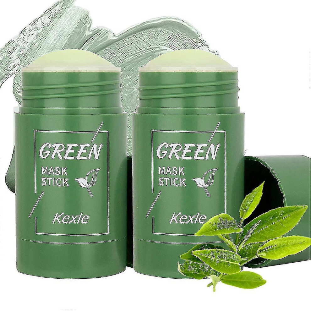 2 Pcs Green Tea Mask Stick Blackhead Remover Deep Cleansing Smearing Clay Moisturizes Oil Control Purifying Clay Mask