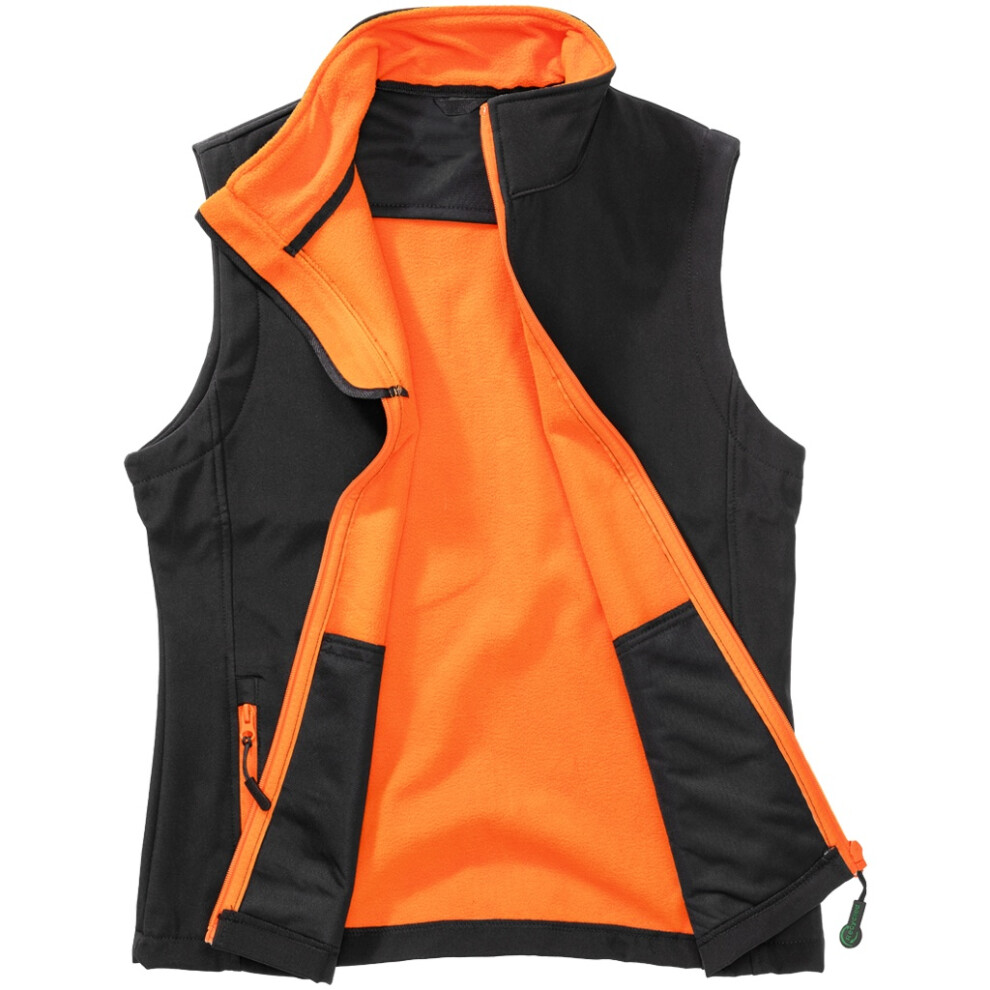 (L, Black/Orange) Result Womens/Ladies Softshell Body Warmer
