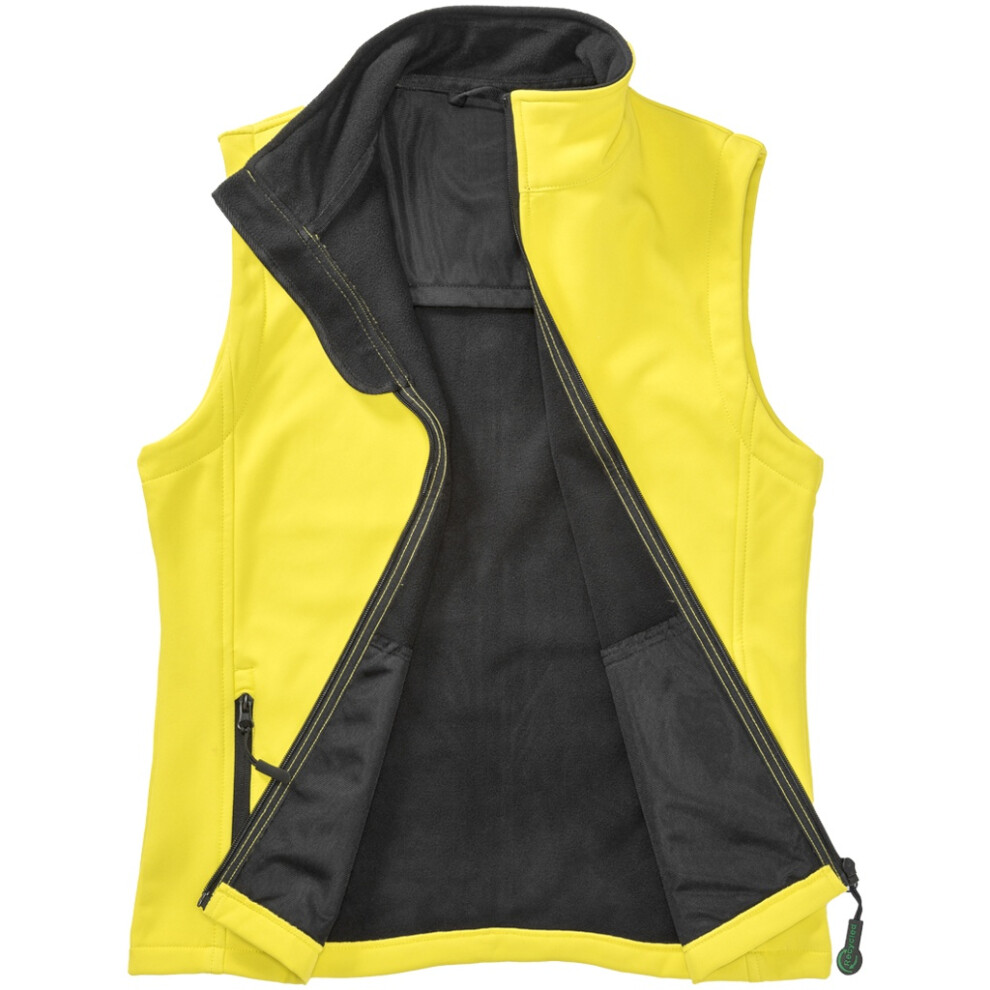 (L, Yellow/Black) Result Womens/Ladies Softshell Body Warmer