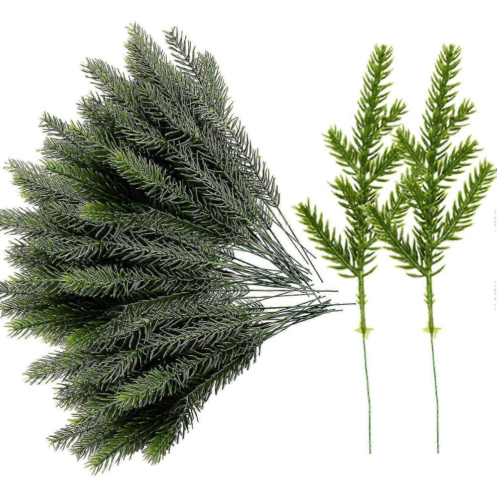60 Pack Artificial Pine Branch Garlands - 6.6" X 2" - Green Plants