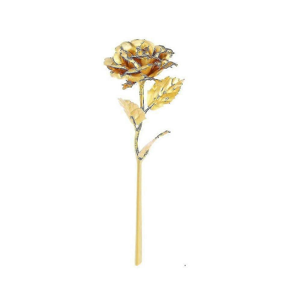 24k Gold Rose Long Stem Gold Foil Artificial Rose Flower Gift for Mom Girlfriend Women Valentine's D