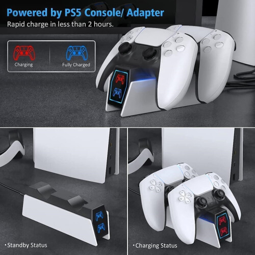 PS5 Charging Station, 2H Fast PS5 Controller Charger 1