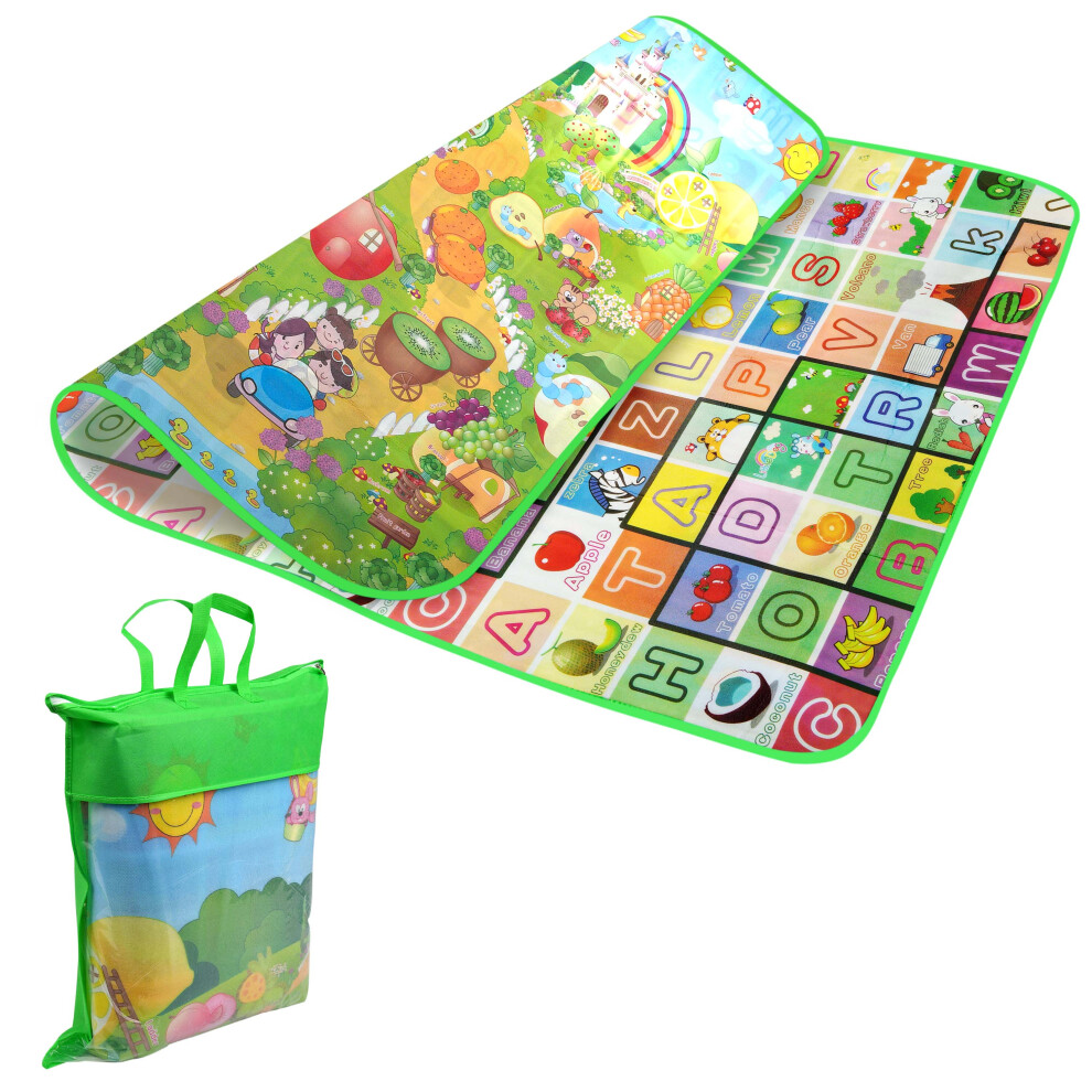 (Design 2) Kids Crawling Educational 2 Side Play Mat Game Soft Foam Picnic Carpet 200X180cm