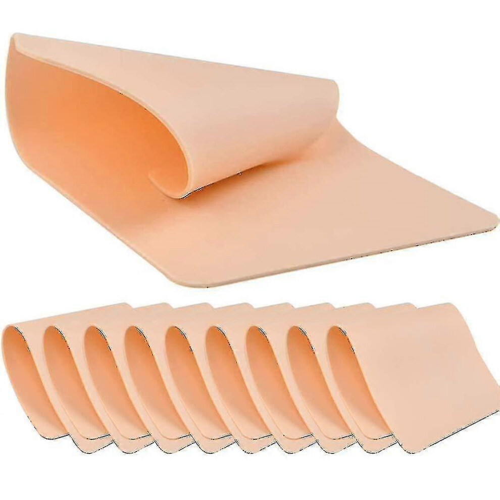 10 Pieces Of Tattoo Practice Skin, Double-sided Professional Artificial Silicone Skin for Tattoo Practice Skin, Used for Temporary Tattoo Template