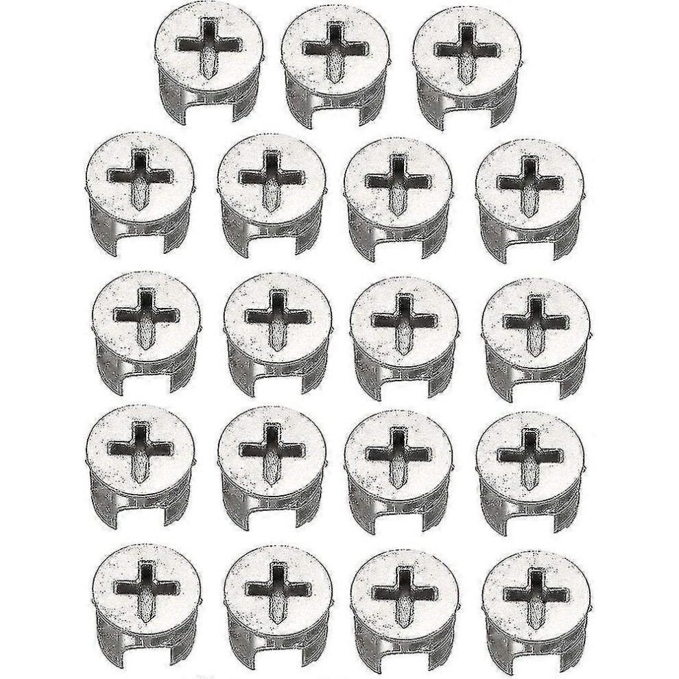 15 Pcs Furniture Cam Lock Nut Connectors Fittings 15x12mm Compatible Cabinet Drawer Wardrobe Panel Connecting