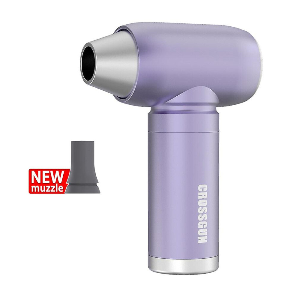 (Purple) Mini turbine blower jetfan electric compressed air duster cleaner rechargeable portable powerful turbo fan dust removal