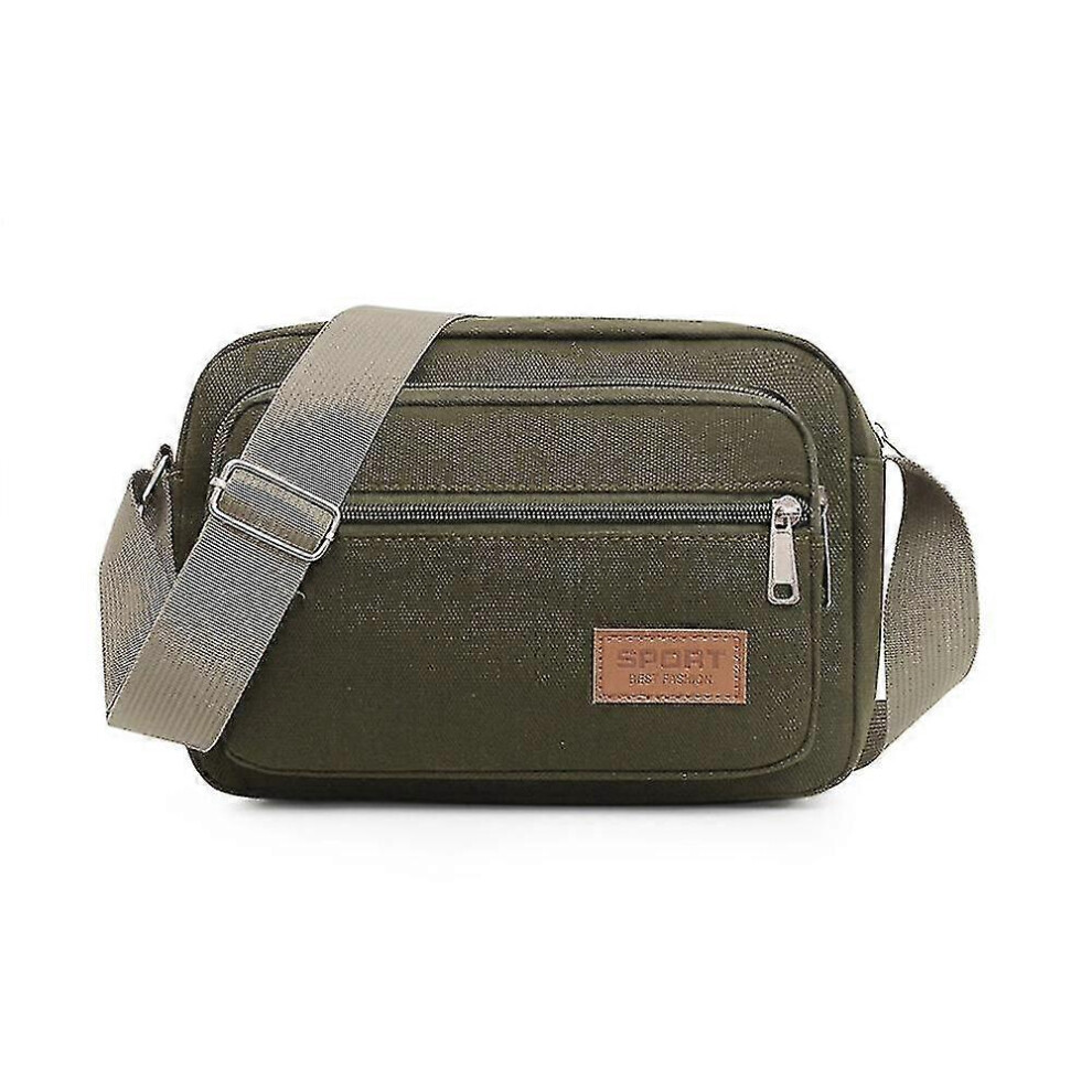 (Green) Stylish Crossbody Bag For Men Canvas Messenger Bag Shoulder Bag Utility Bags Purse And Handbags For Daily Use Travel Work