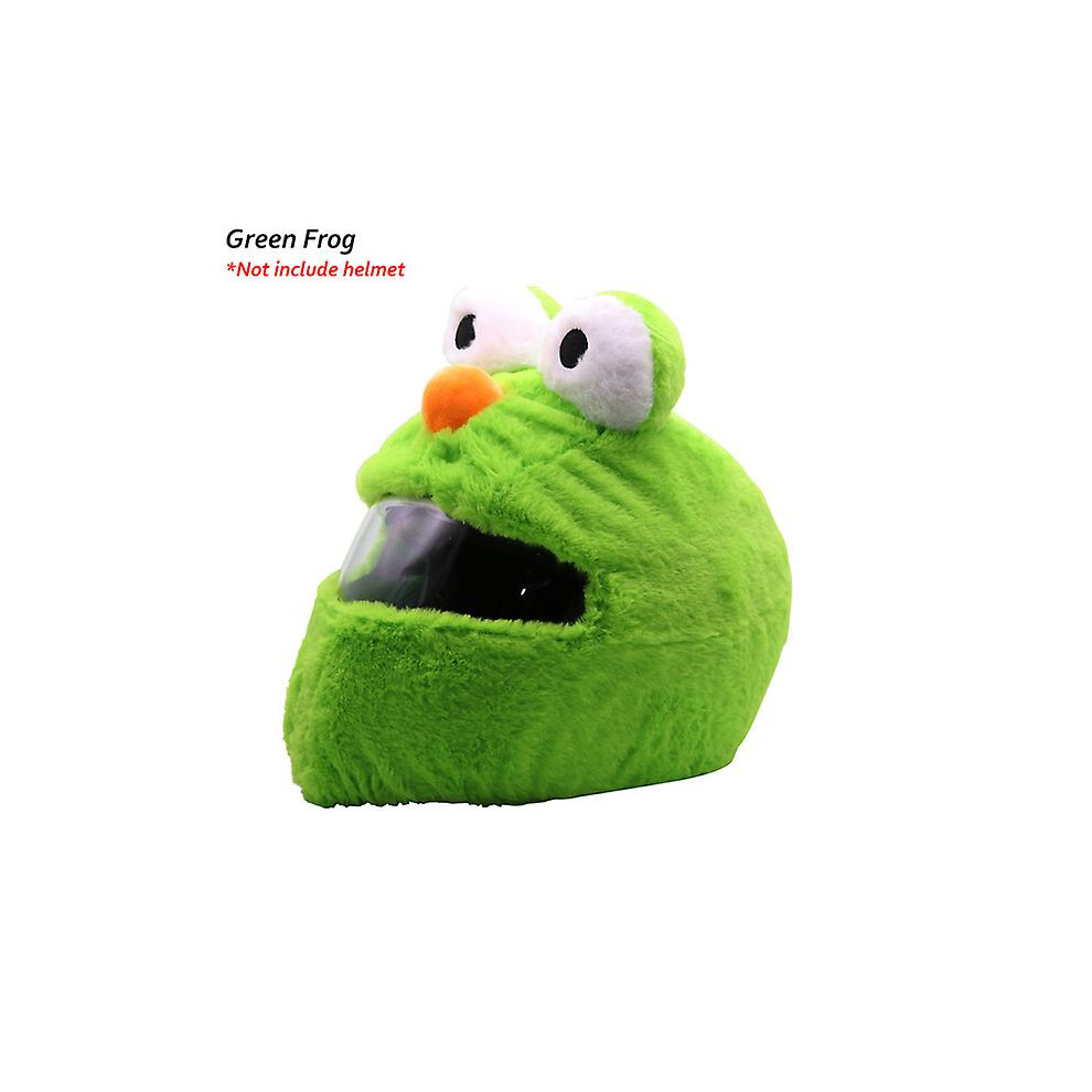 (Green Frog) Motorcycle Helmet Cover Cartoon Plush Helmets Hat With Crazy Large Flexible Ears Funny Helmet Protective Case For Riding-image-OPC-PG66SXZ-NEW