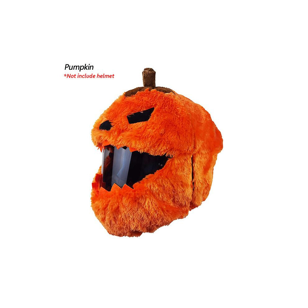 (Pumpkin) Motorcycle Helmet Cover Cartoon Plush Helmets Hat With Crazy Large Flexible Ears Funny Helmet Protective Case For Riding