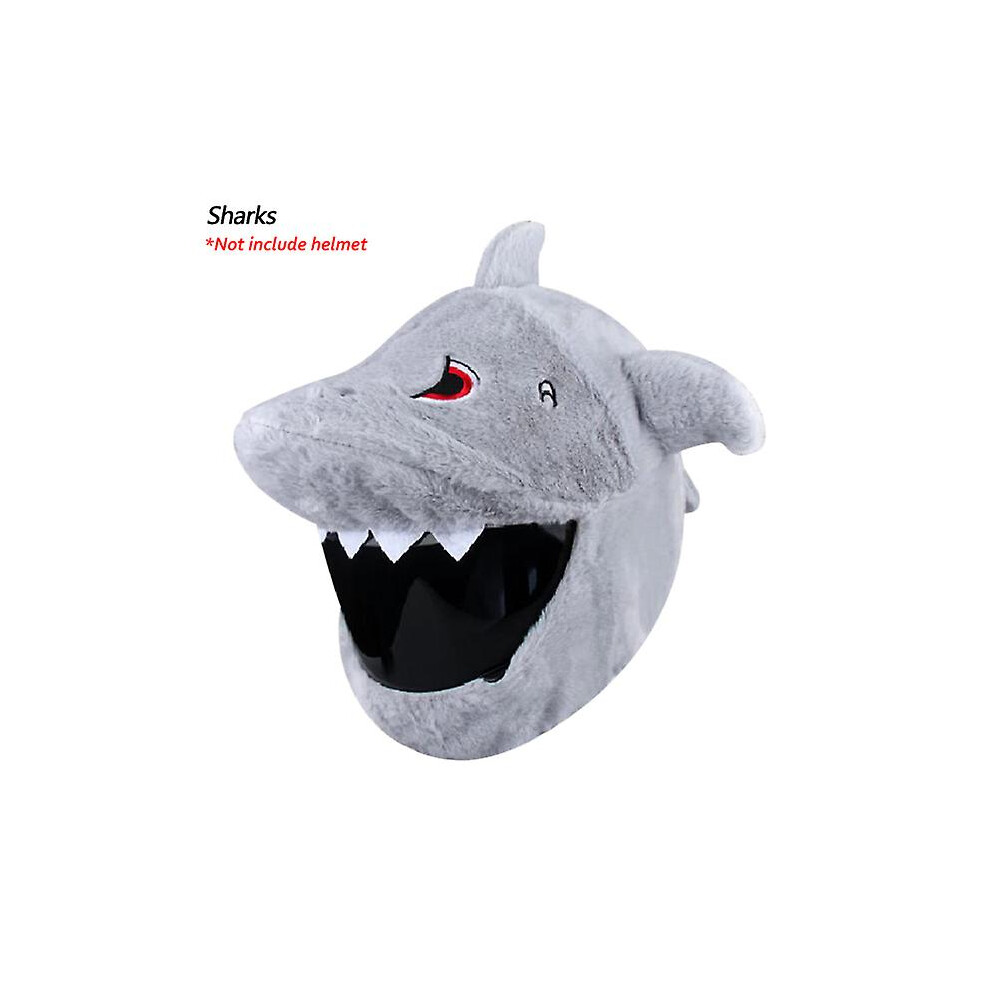 (Shark) Motorcycle Helmet Cover Cartoon Plush Helmets Hat With Crazy Large Flexible Ears Funny Helmet Protective Case For Riding-image-OPC-PG66SY5-NEW