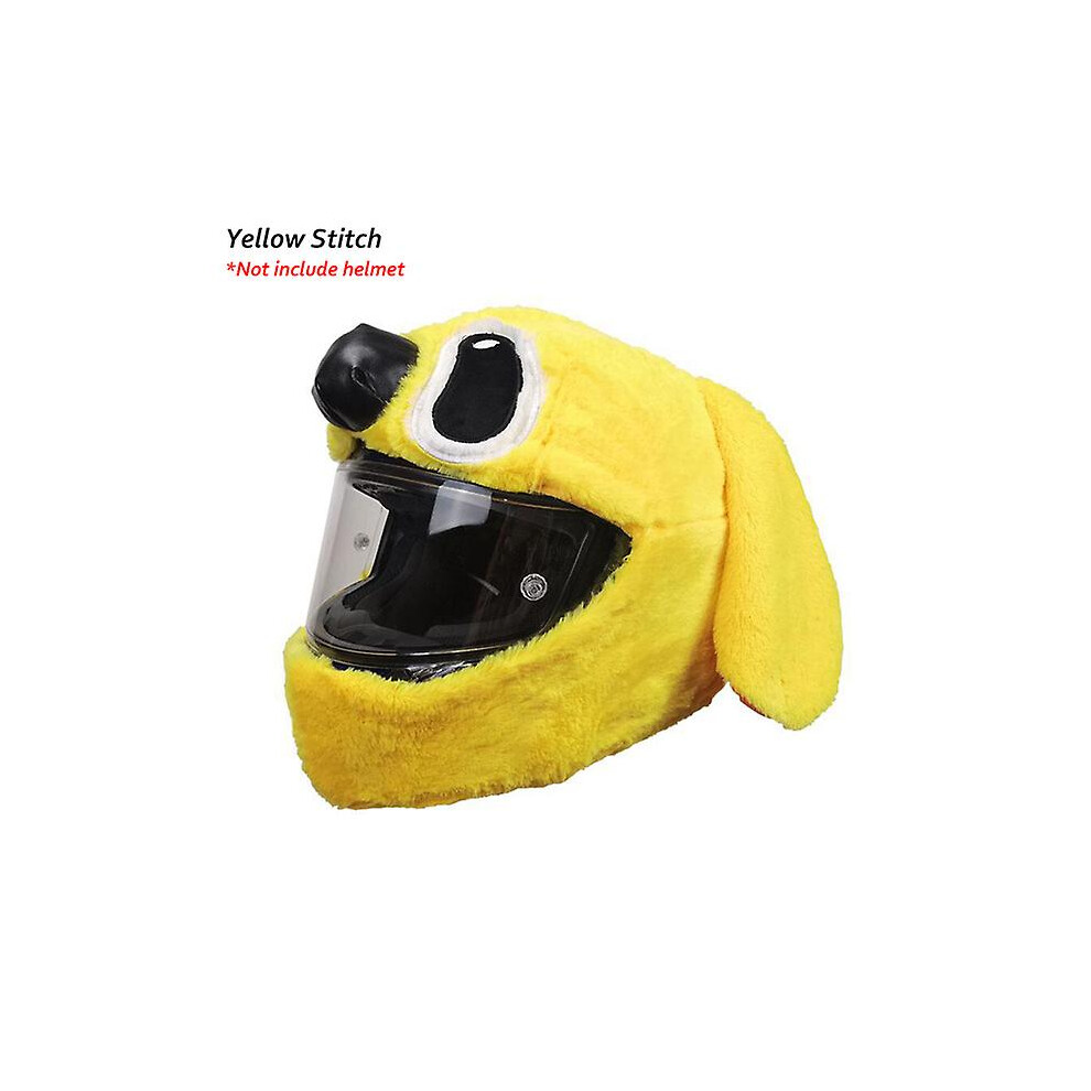 ( Stitch) Motorcycle Helmet Cover Cartoon Plush Helmets Hat With Crazy Large Flexible Ears Funny Helmet Protective Case For Riding Yellow