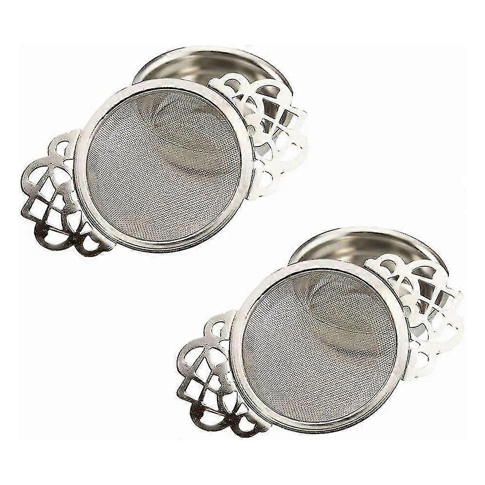 2 Pack Filter Tea Mesh with Drip Bowls Tea Strainers Stainless Steel Strainer for Loose Tea Leaf Filter