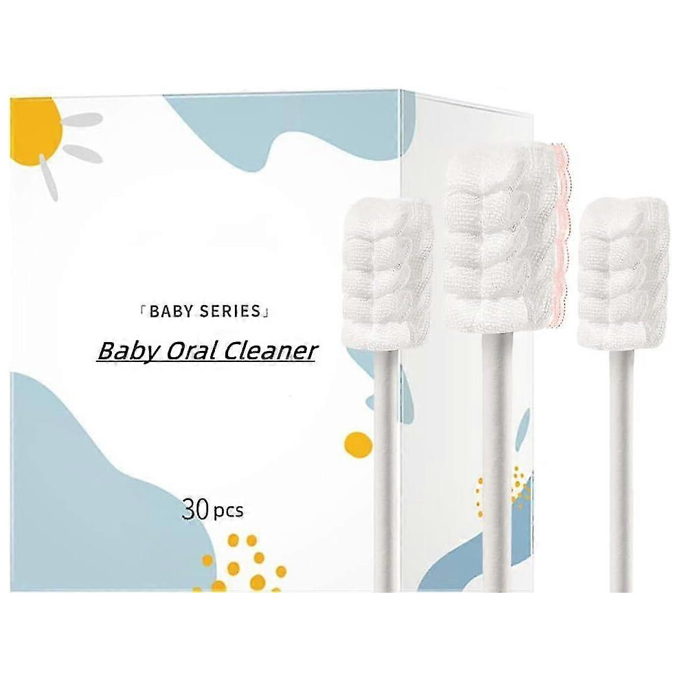 30pcs Baby Gauze Oral Cleaner, Individually Vacuum Packing Disposable Infant Toothbrush Newborn Soft Cleaning Stick Clean Gums Tongue Dental Care Mout