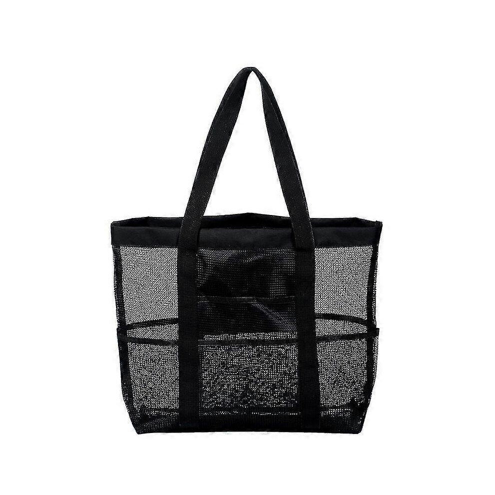 Large Black Mesh Pvc Beach Bag Summer Travell Waterproof Tote Carry Net Bag