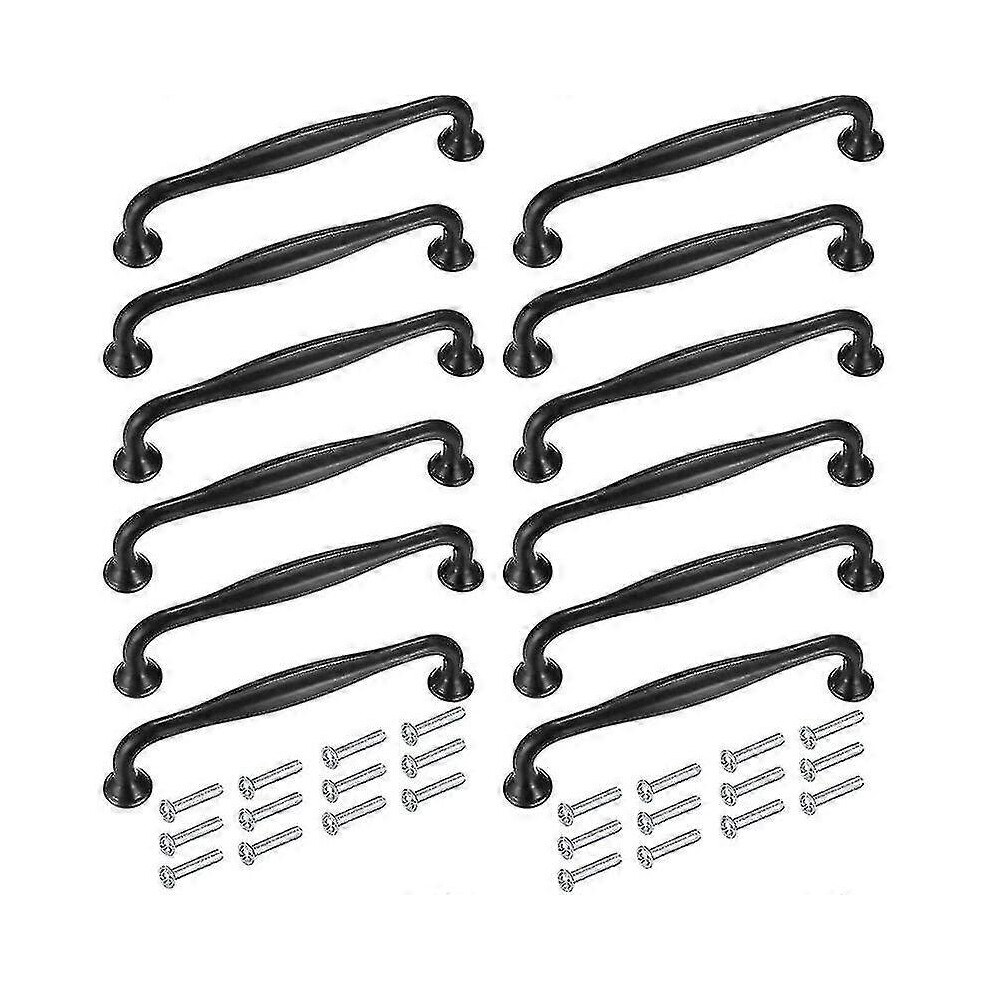 Furniture Knobs And Handles, 12 Pieces 128mm Kitchen Handles, Cupboard Door Handles, Cabinet Pull Knobs, Aluminum Alloy Handles with Screws