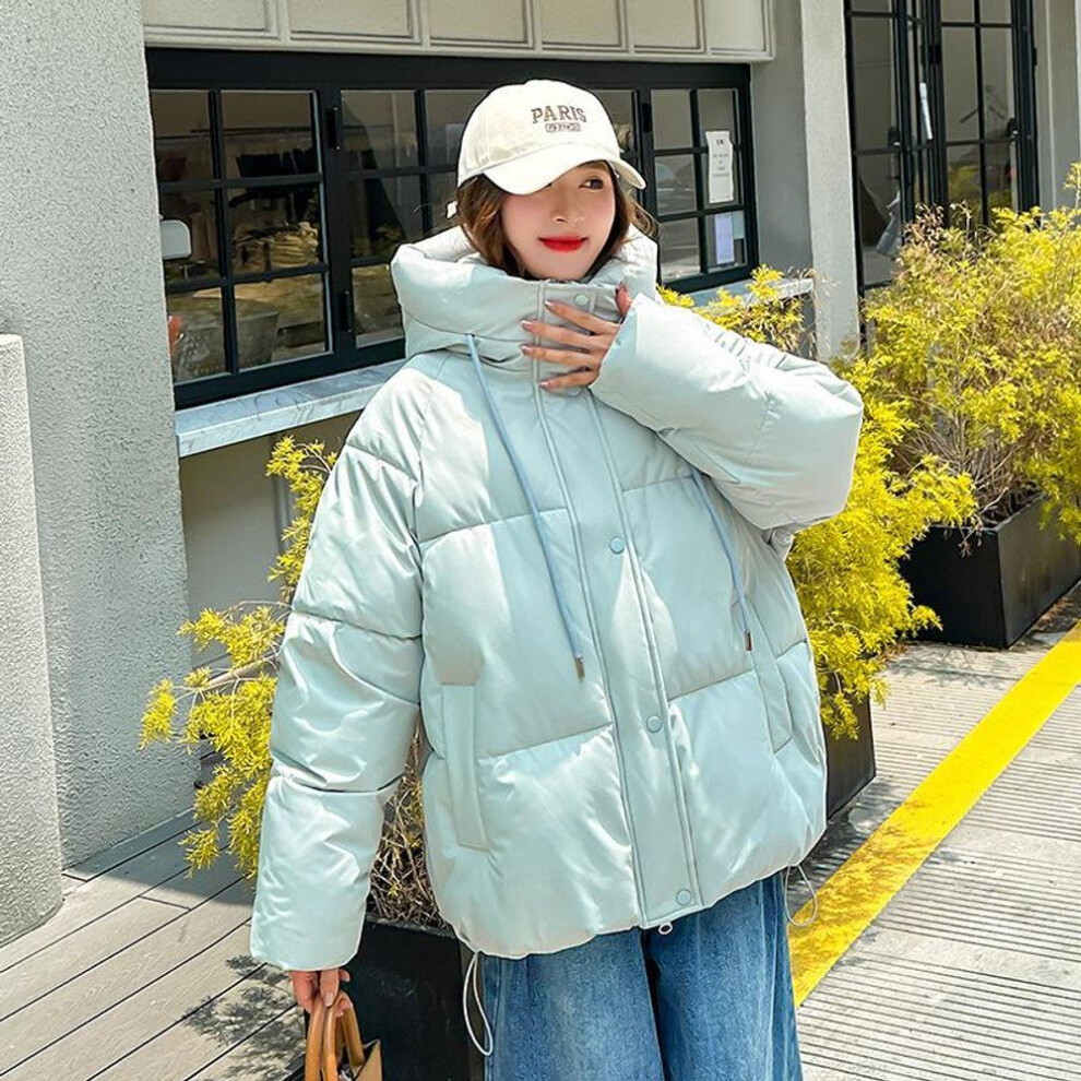 (gray, M) Women Jacket Winter Hooded Women&apos;s Cotton Coats Thickened Female Bread Clothes Comfortable and Youthful Outerwears