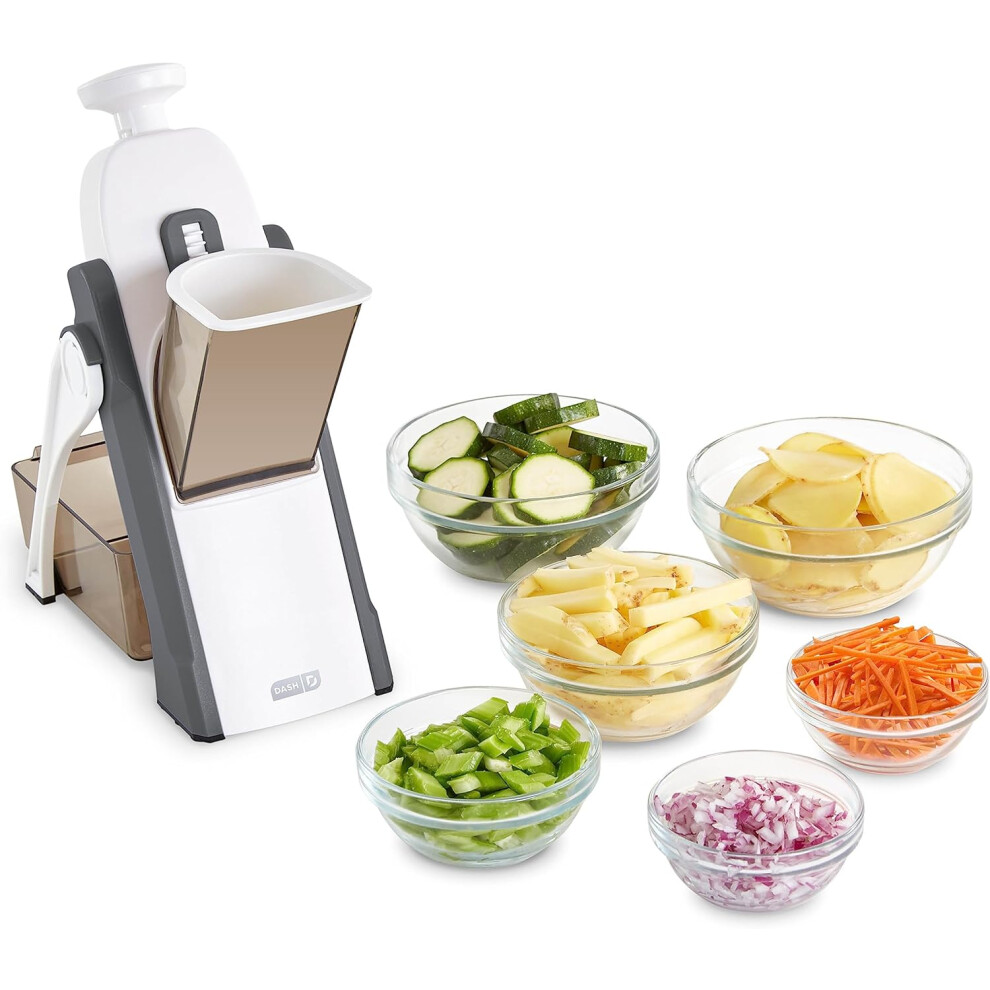 (Gray) Mandoline Slicer, Julienne   Dicer for Vegetables, Meal Prep & More with 30  Presets & Thickness Adjuster - Grey