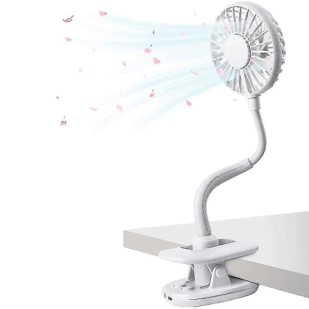 Clip Fan Rechargeable Battery Operated Clip On Mini Desk Fan Compatible with Baby Str