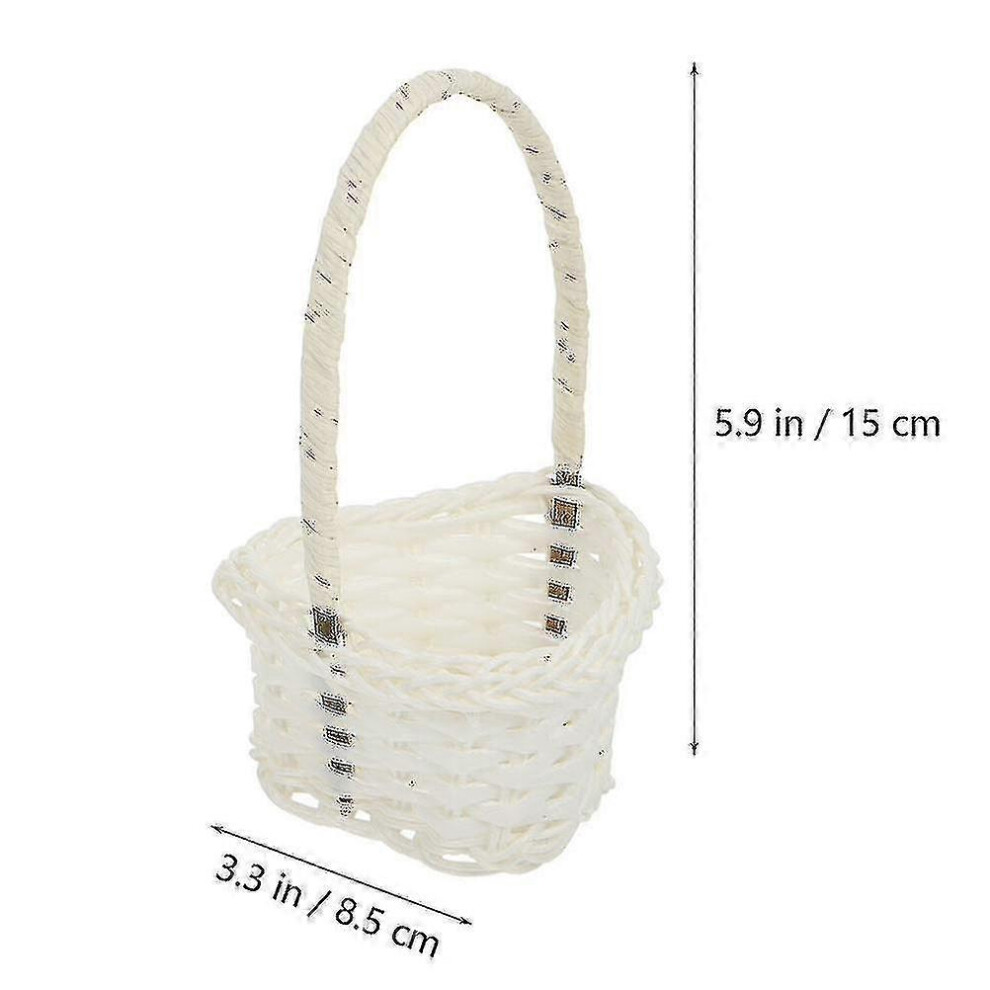 5pcs Pastoral Style Plastic Rattan Baskets Small Flower Baskets Fruit Picking Baskets