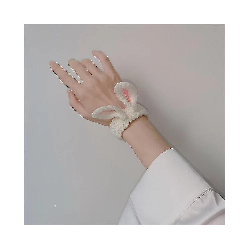 (Rabbit Ears) Plush Woven Thick Bracelet Cartoon Animal Plant Shaped Handmade High Stretch Pairing