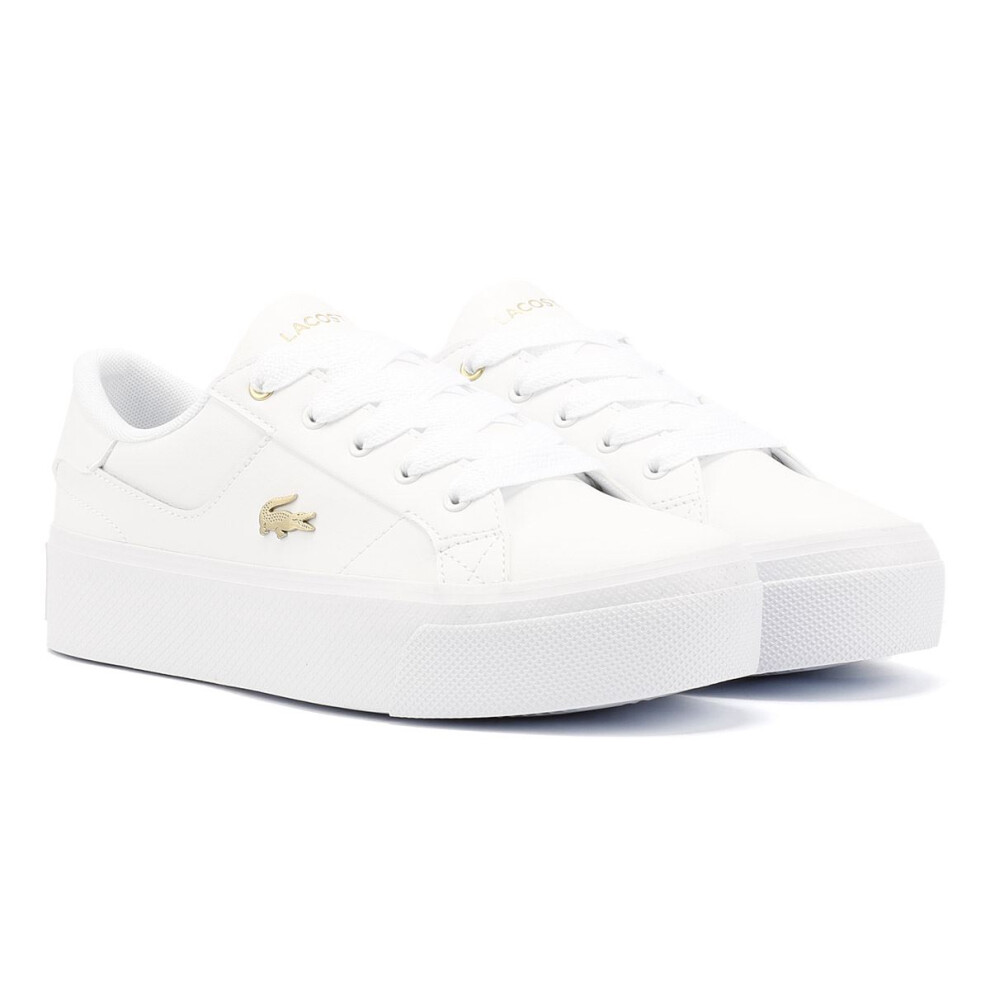 (White, 4 (Adults')) Lacoste Ziane Platform Leather Women's White Trainers