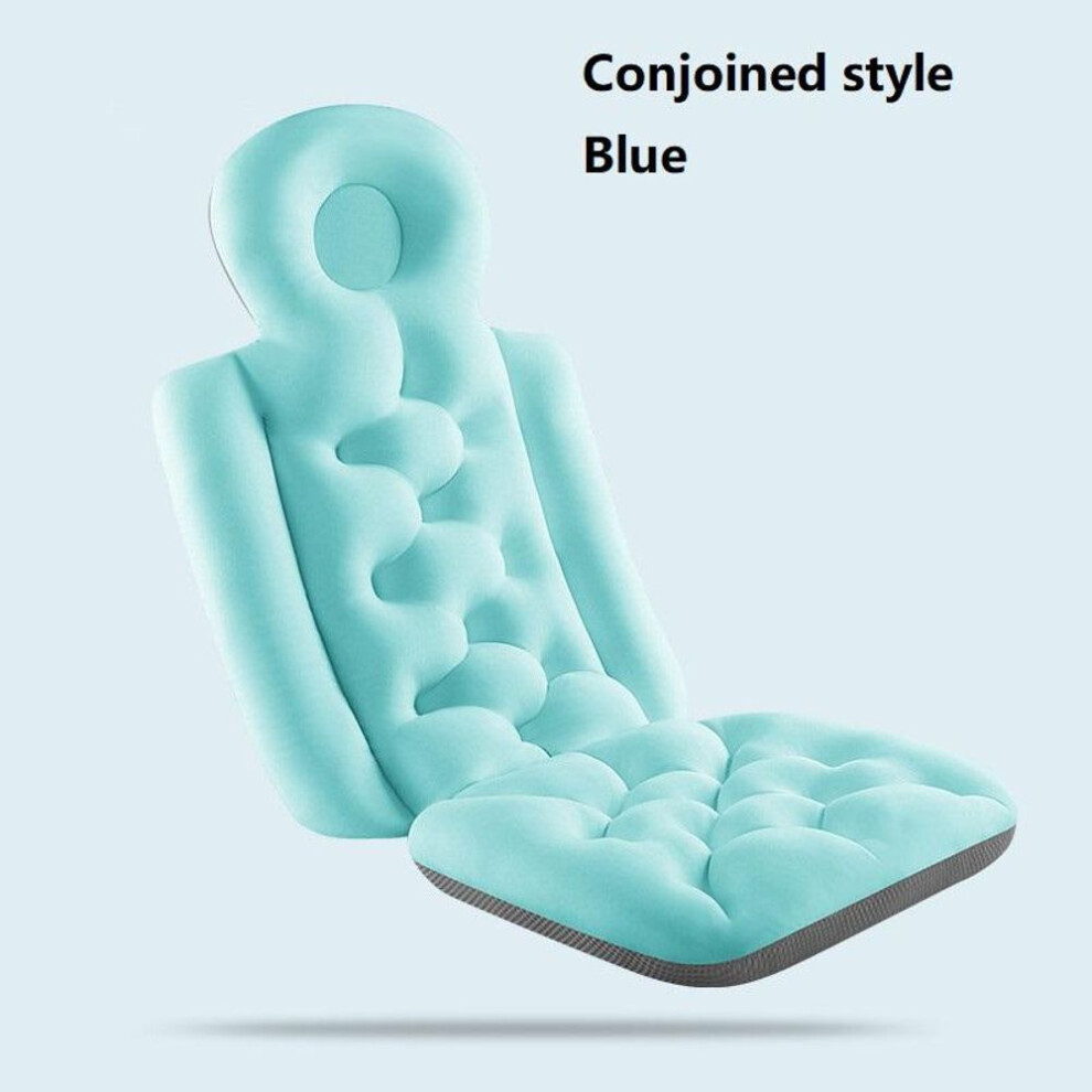 (blue, M) Bathroom Supply Waterproof Non-slip Spa Bathing Pad Full Body Bathtub Cushion Bath Pillow