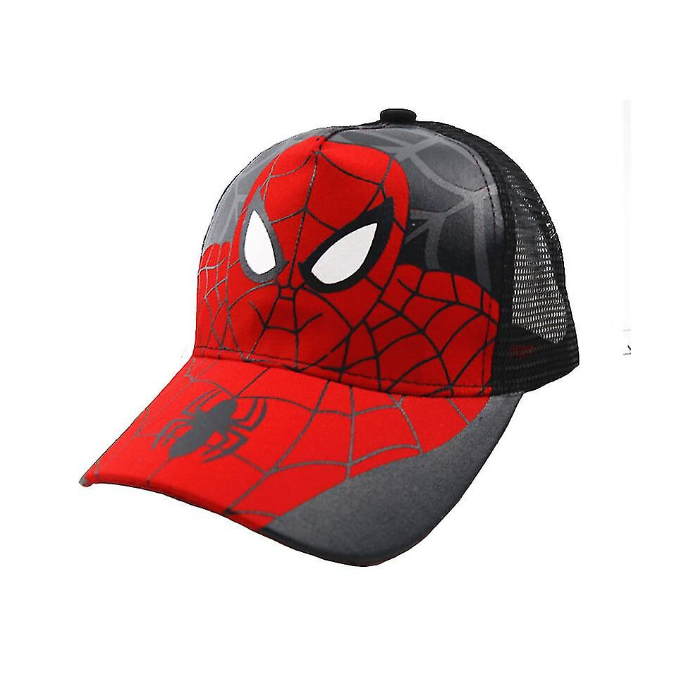 (Plaid ) Kids Hats Spiderman Cartoon Baseball Snapback Caps Black