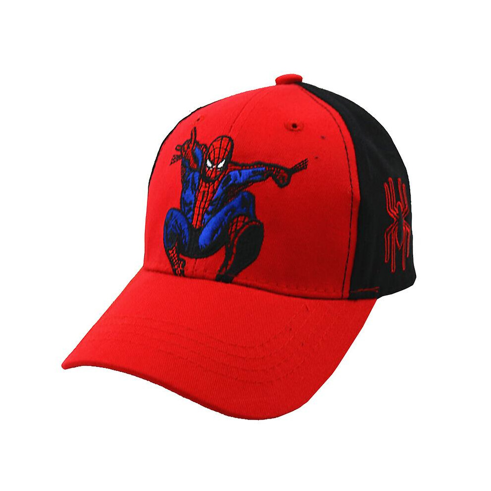(Red Black) Kids Hats Spiderman Cartoon Baseball Snapback Caps Black,Red