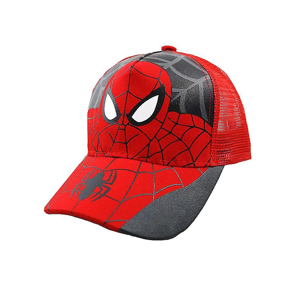 (Plaid ) Kids Hats Spiderman Cartoon Baseball Snapback Caps Red
