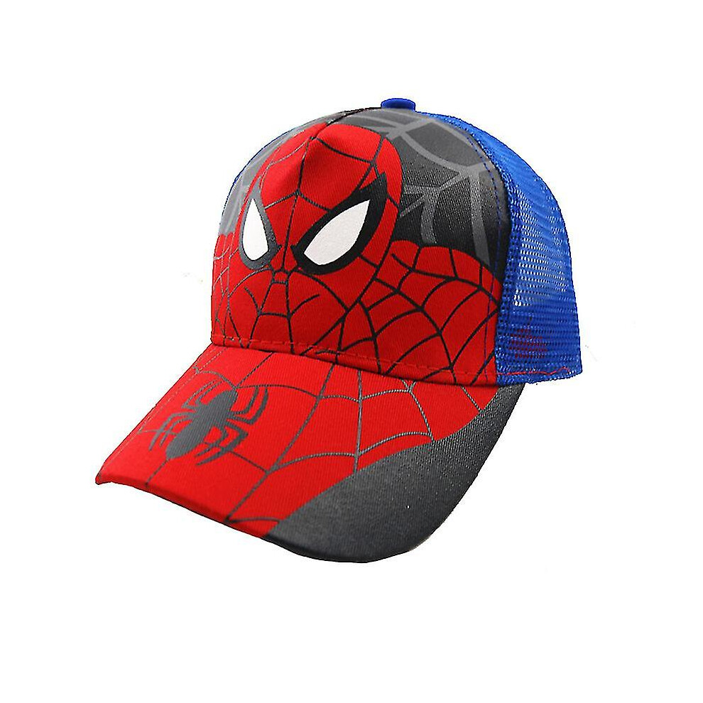 (Plaid ) Kids Hats Spiderman Cartoon Baseball Snapback Caps Blue