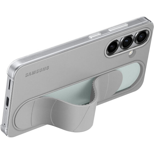 Samsung Galaxy S25 Harmaa lanyardilla ja tuella 2
