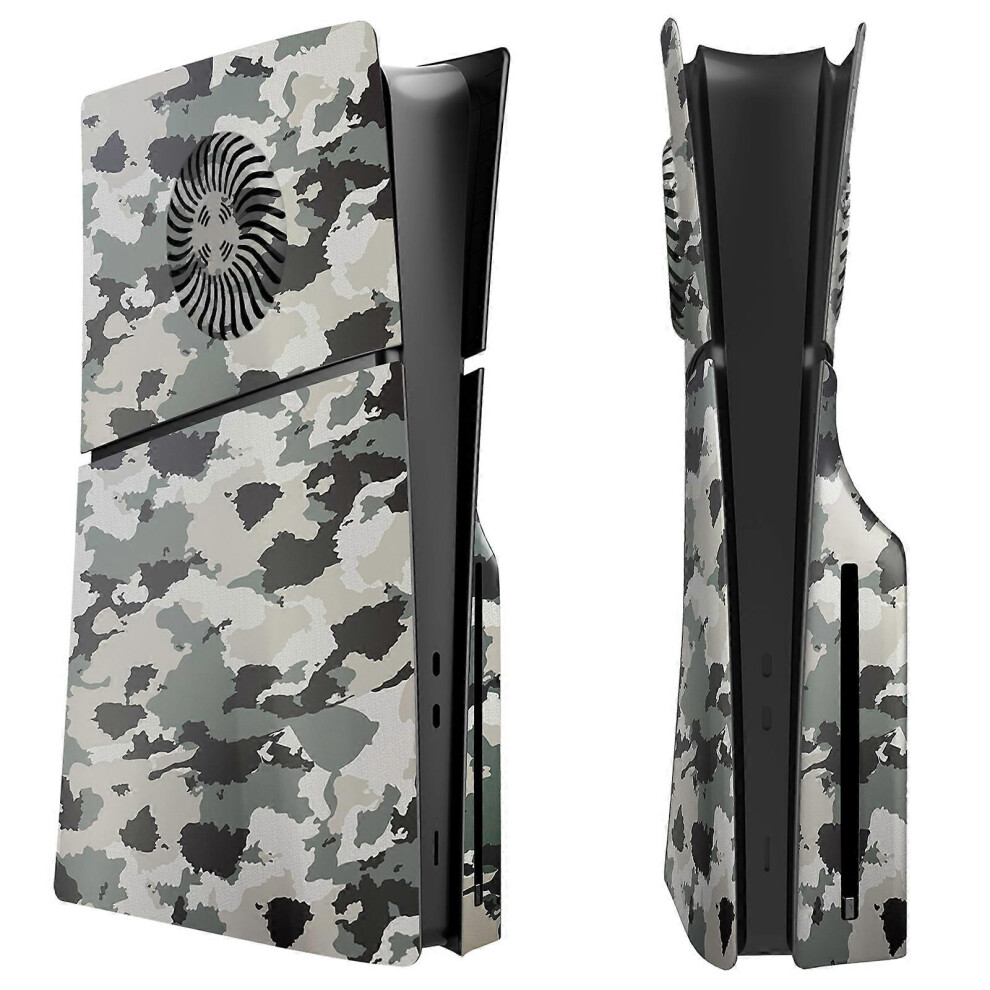 (For PS5 Slim Disc, Camouflage) PS5 Slim Cover PS5 Slim Plates, PS5 Slim Replacement Faceplate Cover Shell with Cooling Vents For PS5 Slim Disc Editio