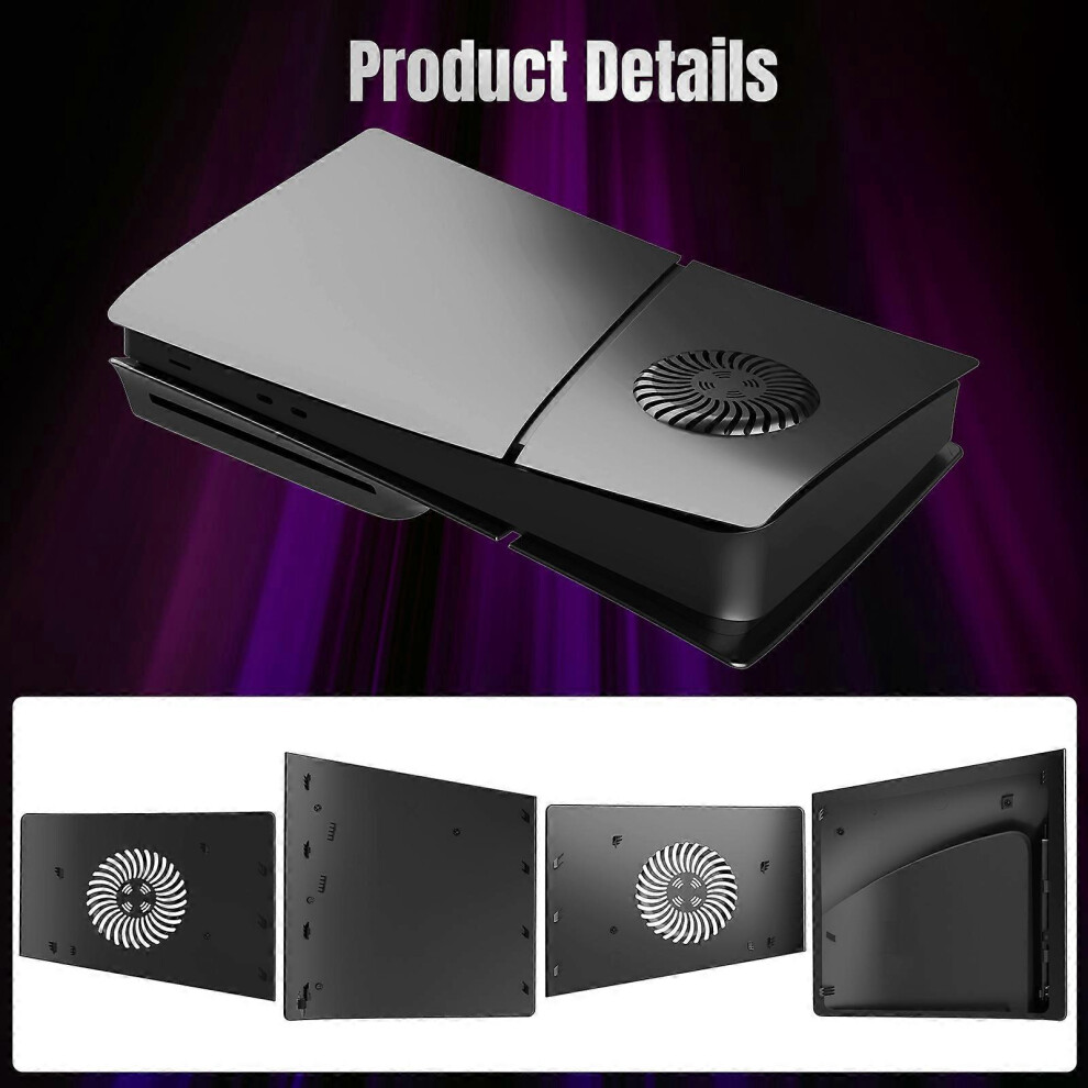 (For PS5 Slim Disc, Black) PS5 Slim Cover PS5 Slim Plates, PS5 Slim Replacement Faceplate Cover Shell with Cooling Vents For PS5 Slim Disc Edition, PS