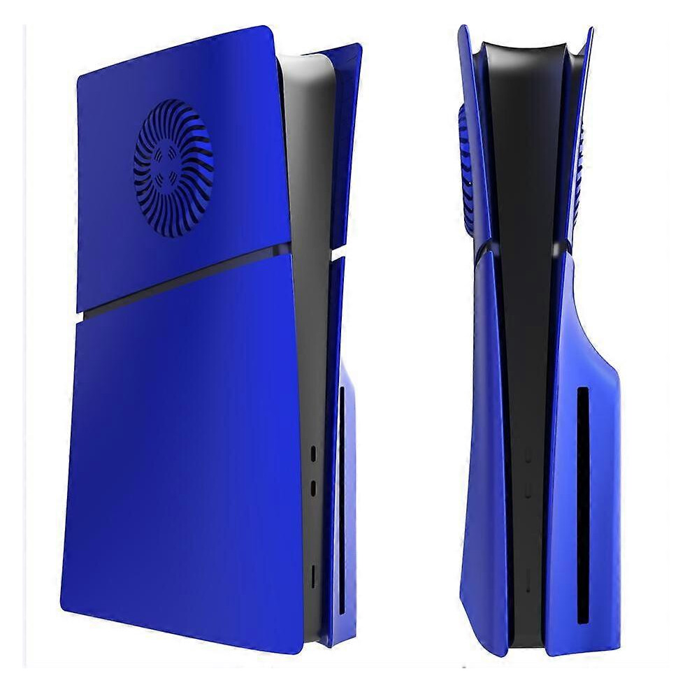 (For PS5 Slim Disc, Blue) PS5 Slim Cover PS5 Slim Plates, PS5 Slim Replacement Faceplate Cover Shell with Cooling Vents For PS5 Slim Disc Edition, PS5