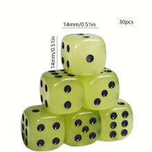 (30pcs) 30pcs Glow-in-the-Dark Acrylic Dice - Perfect for Family Gatherings, Parties & Game Nights, Party Game Essentials