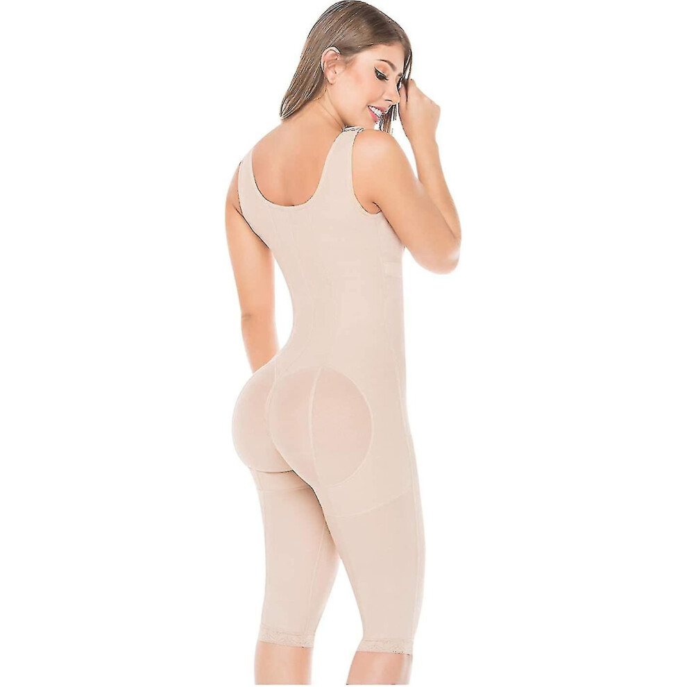 (Beige, 4XL) Salome 0520 Full Body Shaper Post Surgery Fajas Colombianas Post-Operatorias Cream