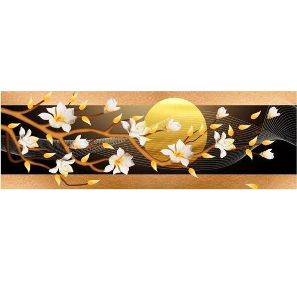 (black,gold, 40X120cm No Frame) Black Golden Rose Flower Butterfly Abstract Wall Art Canvas Painting Poster Print Horizonta Picture For Living Bedroom Decor