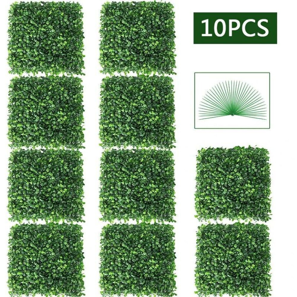 (10pcs-25x25cm) 6/10/20pcs Artificial Plants Grass Wall Backdrop Flowers Wedding Boxwood Hedge Panels For Indoor Outdoor Home Garden Wall Decor