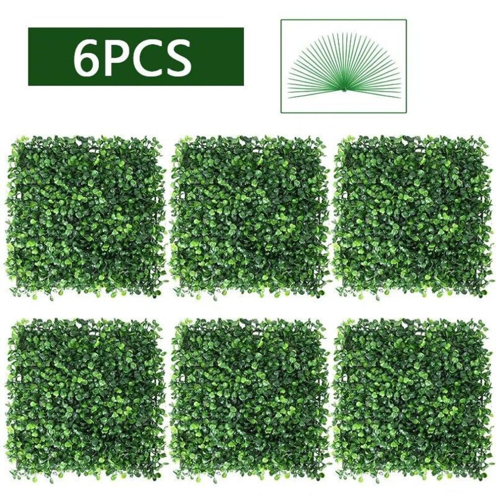 (6pcs-25x25cm) 6/10/20pcs Artificial Plants Grass Wall Backdrop Flowers Wedding Boxwood Hedge Panels For Indoor Outdoor Home Garden Wall Decor