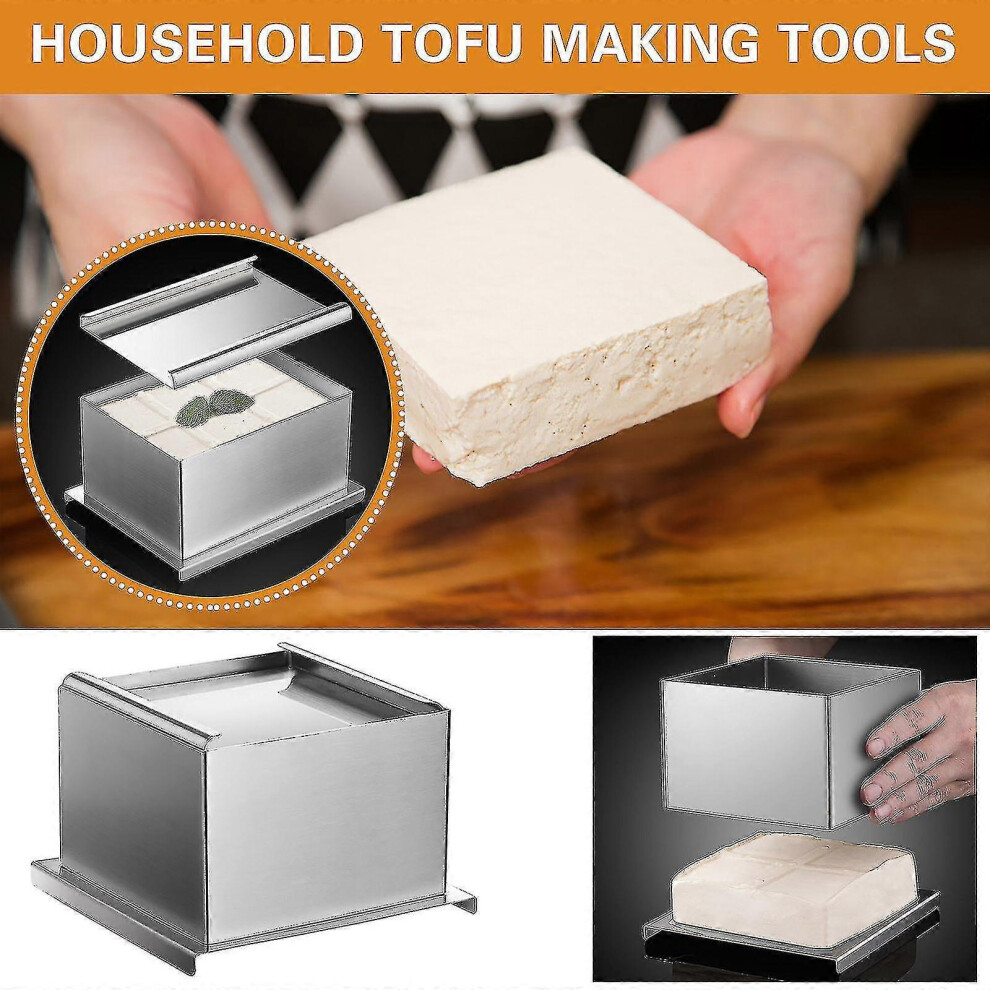 Tofu Press Box Making Maker Cheese Metal Mould Moldes Kit Curd Box Squeezer Tool Soybean Presser