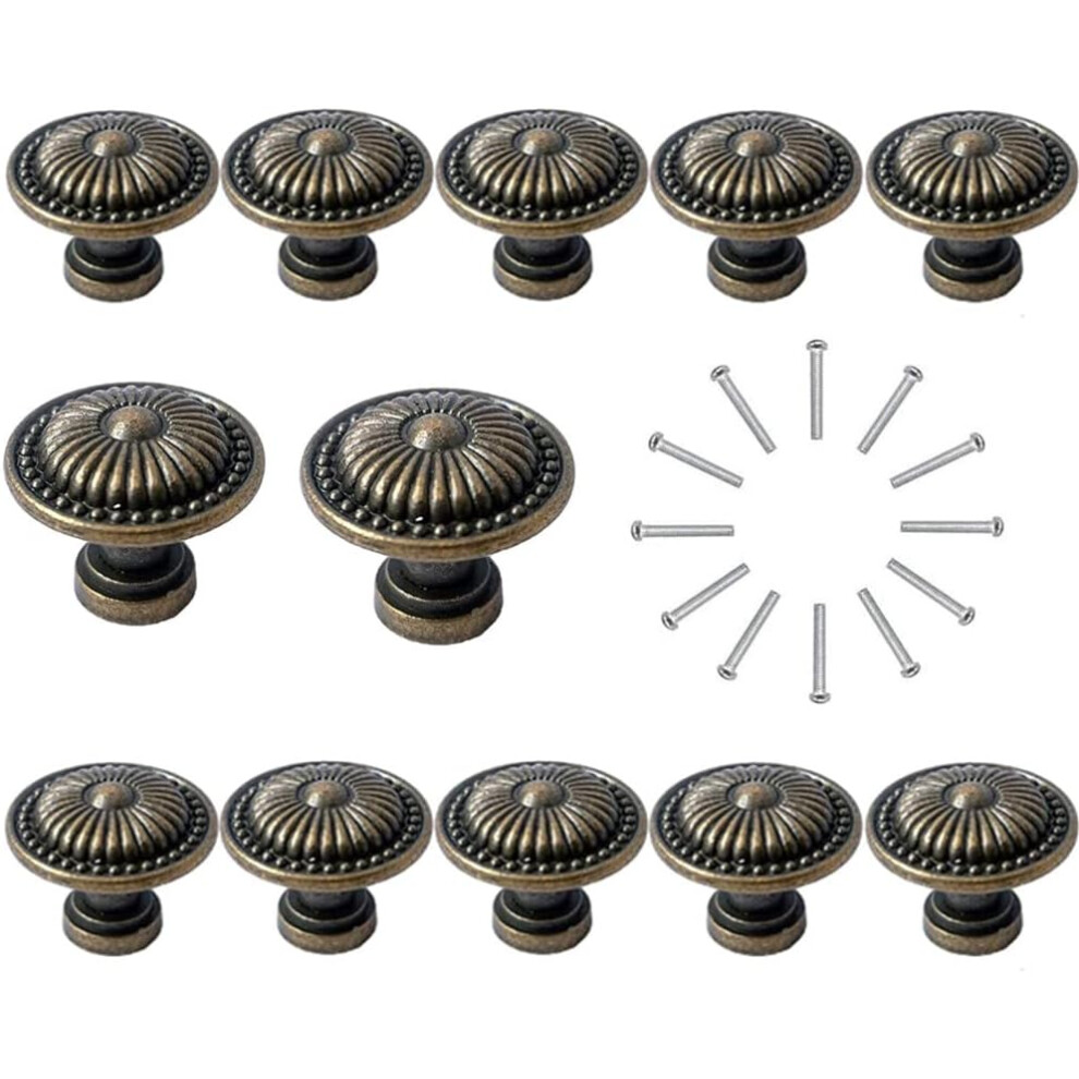 Cupboard Knobs, 12 Pieces Antique Bronze Drawer Cabinet Knobs Furniture Pull Handle Kitchen Knob Retro Bronzy Hardware Doorknobs Knobs For Drawer/Door 9469042679017