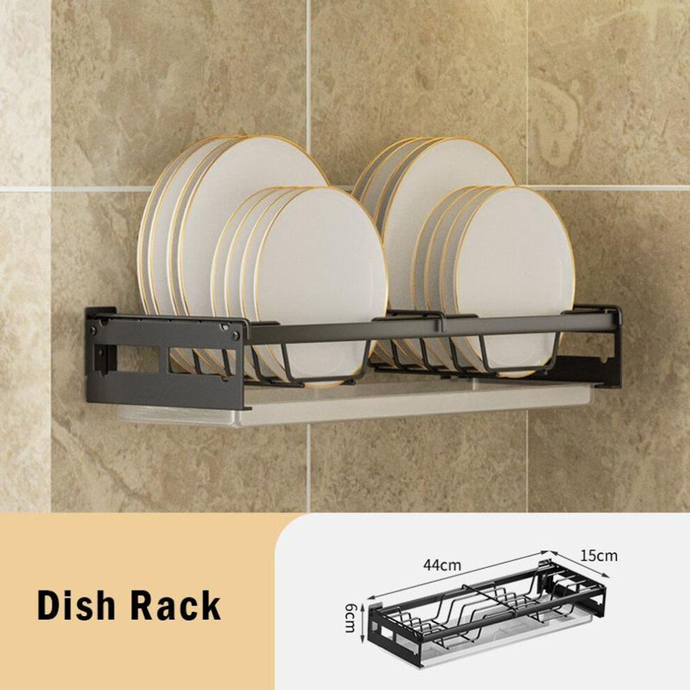 (Plate rack) Dish Rack Punch-free Wall-mounted Bowl Drying Rack Kitchen Tableware Organizer Multifunctional Dish Storage Shelf Spoon Holder