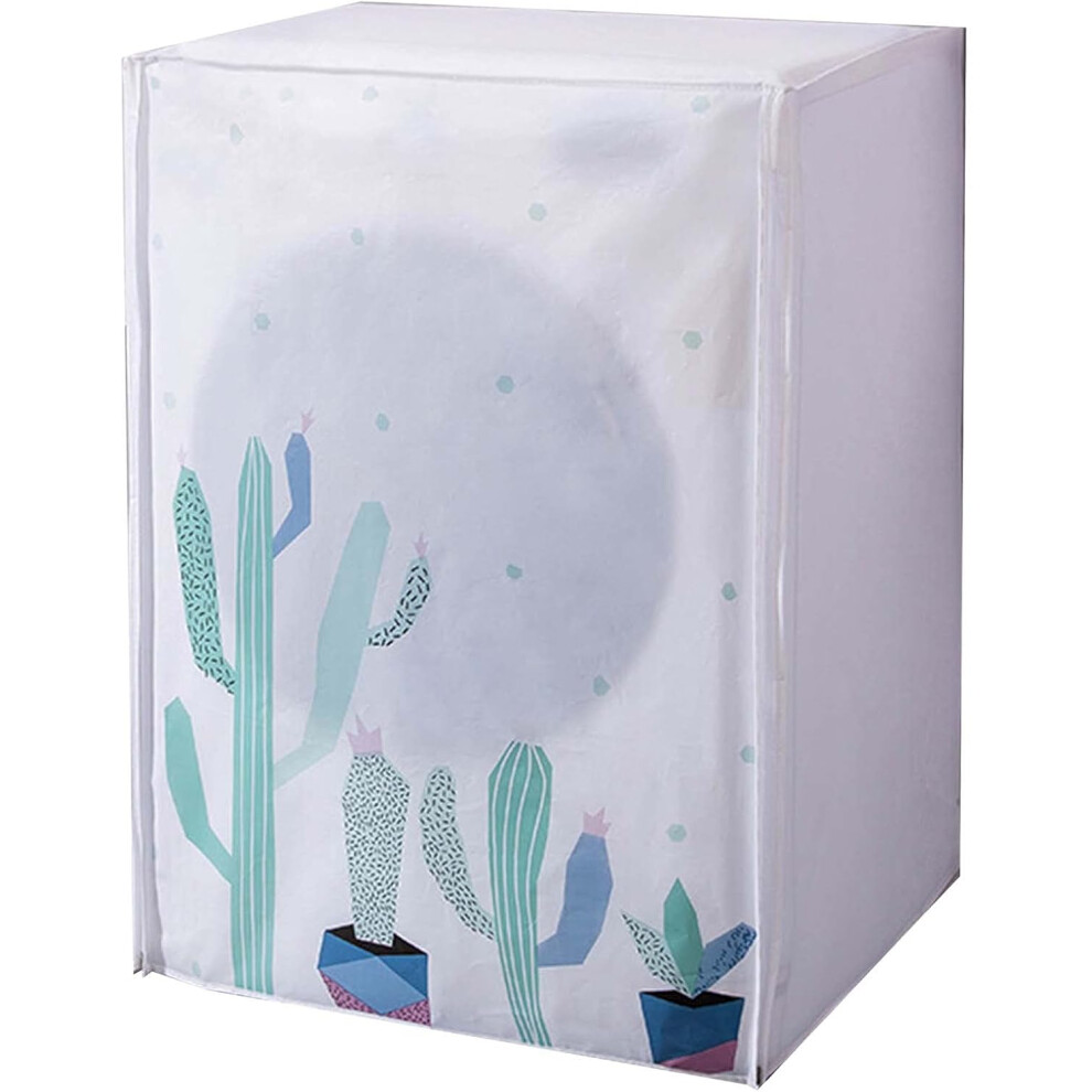 Clothes Dryer Cover, Waterproof Washing Machine Cover, PEVA Dustproof Washing Machine Cover Suitable for 6-8kg (60*56*83cm, Cactus) Washing Machines a-image-OPC-PG5V5KR-NEW