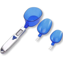 B?scula de cocina digital con 3 cucharas medidoras para pesar ingredientes l?quidos secos, leche, t?, harina, especias, medicamentos, 1,1 lb/500 g (0,
