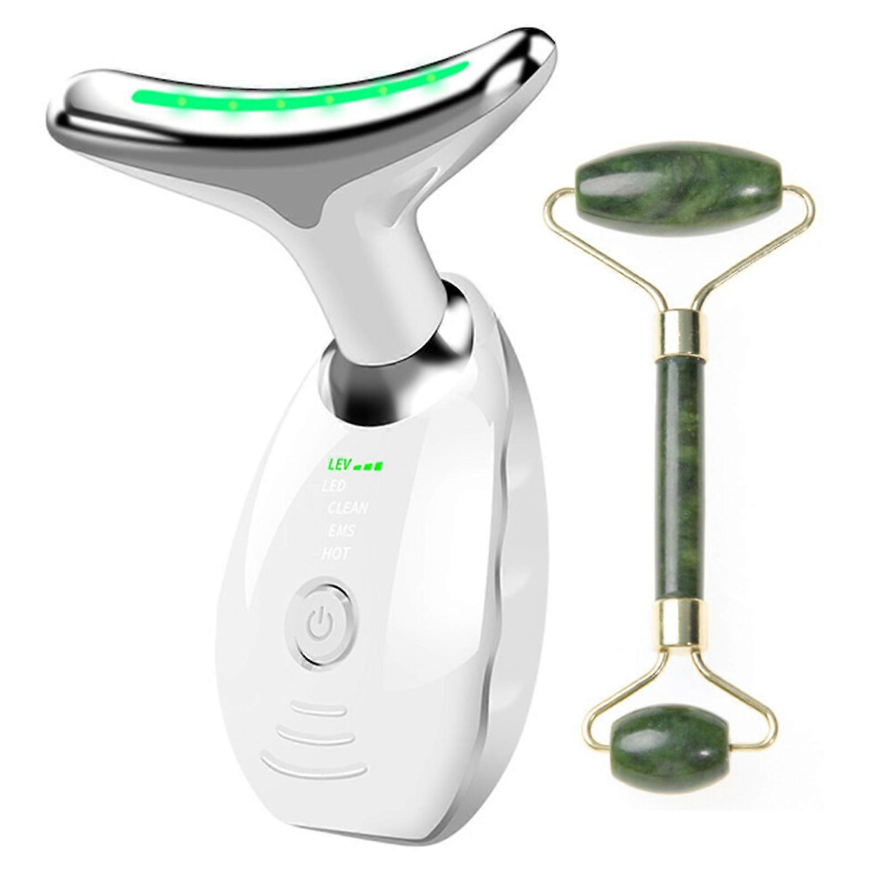 (White) Lifting Firming Beauty Instrument With Face Roller Lightweight Facial Massaging Roller For Women