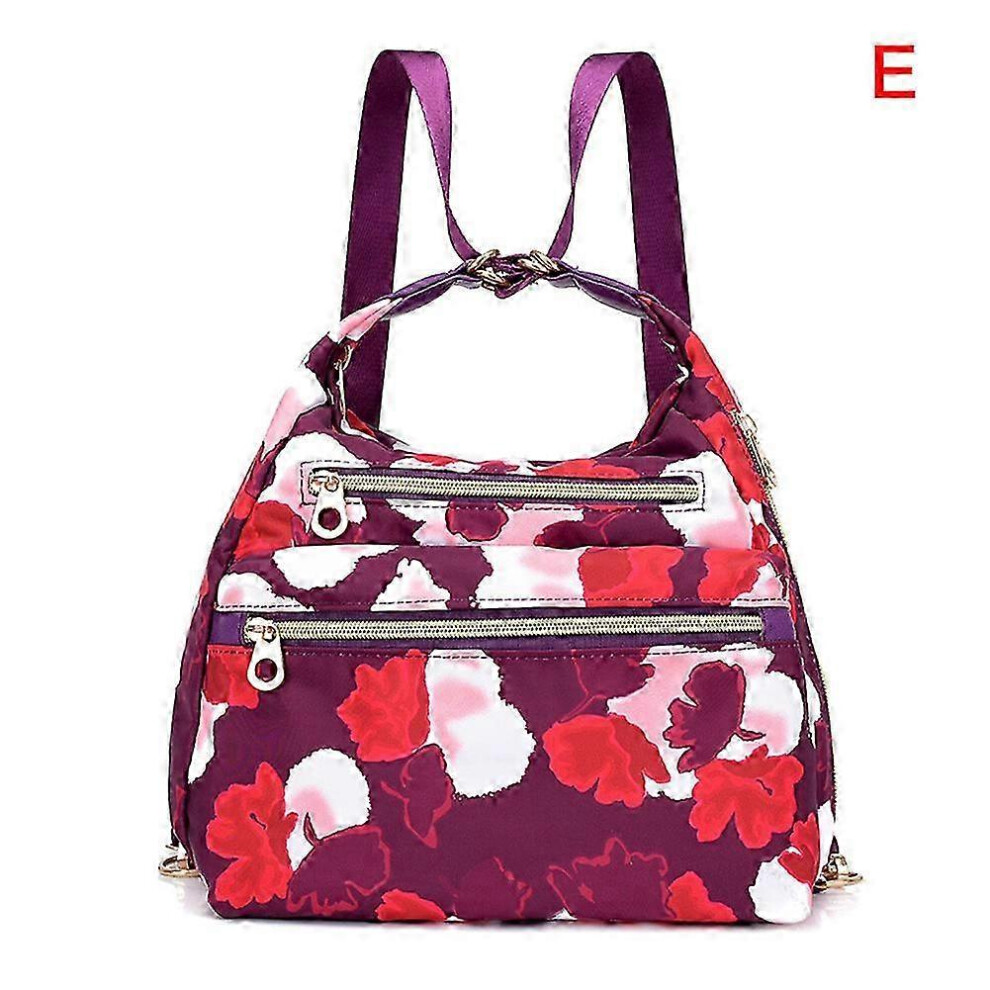 (E) Women Shoulder Crossbody Bag Multi-function Waterproof Zipper For Outdoor Travel